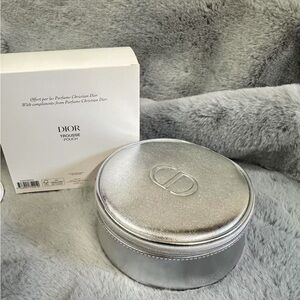 Dior Beauty Silver Round Cosmetic Case